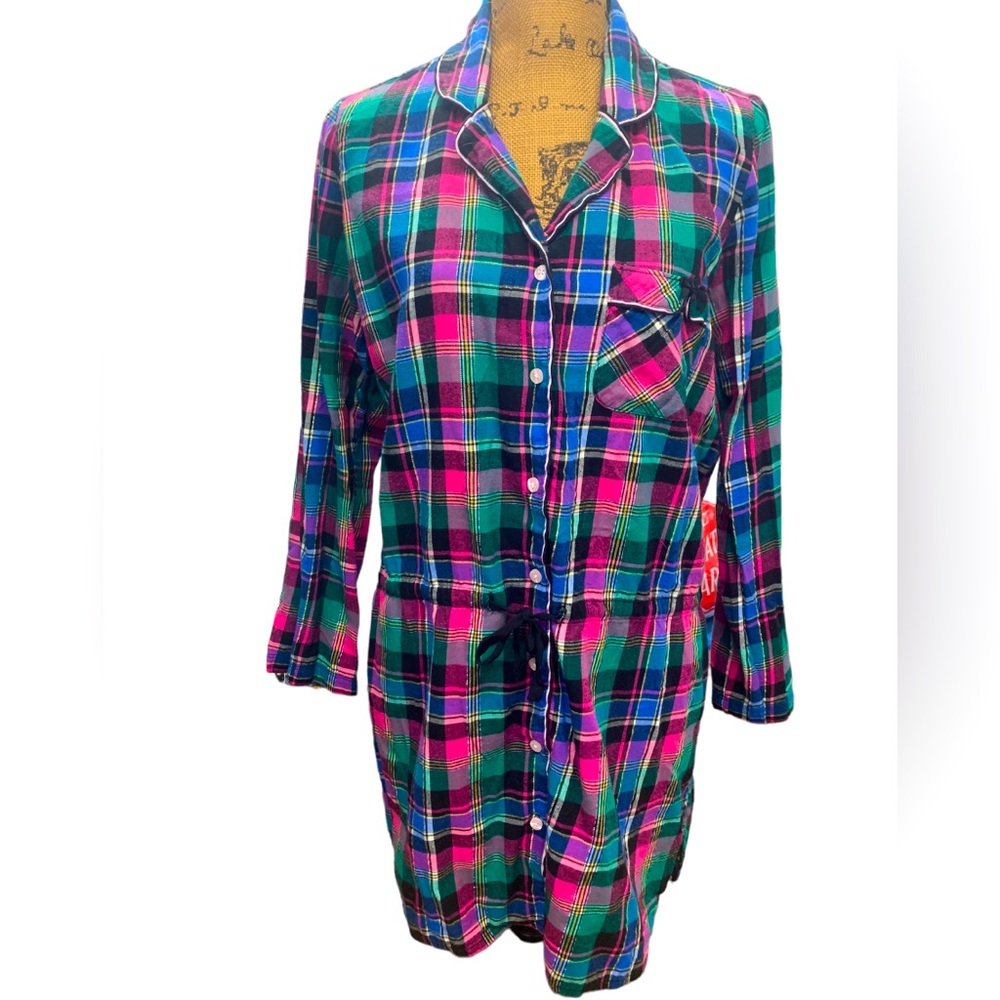 Women’s multicolored plaid Victorias Secret The Dreamer Nightgown/SleepShirt